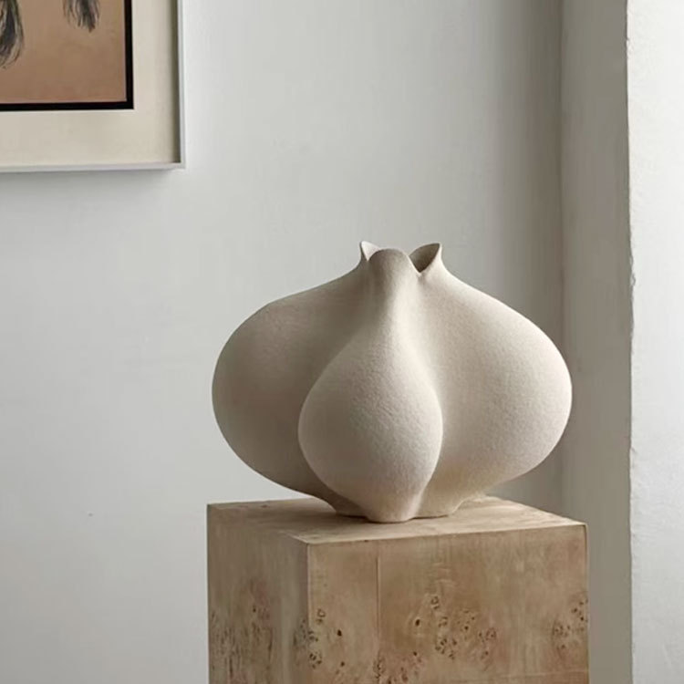 北欧奶油风大花瓶摆件酒店民宿客厅书房餐桌家居高级感艺术花器