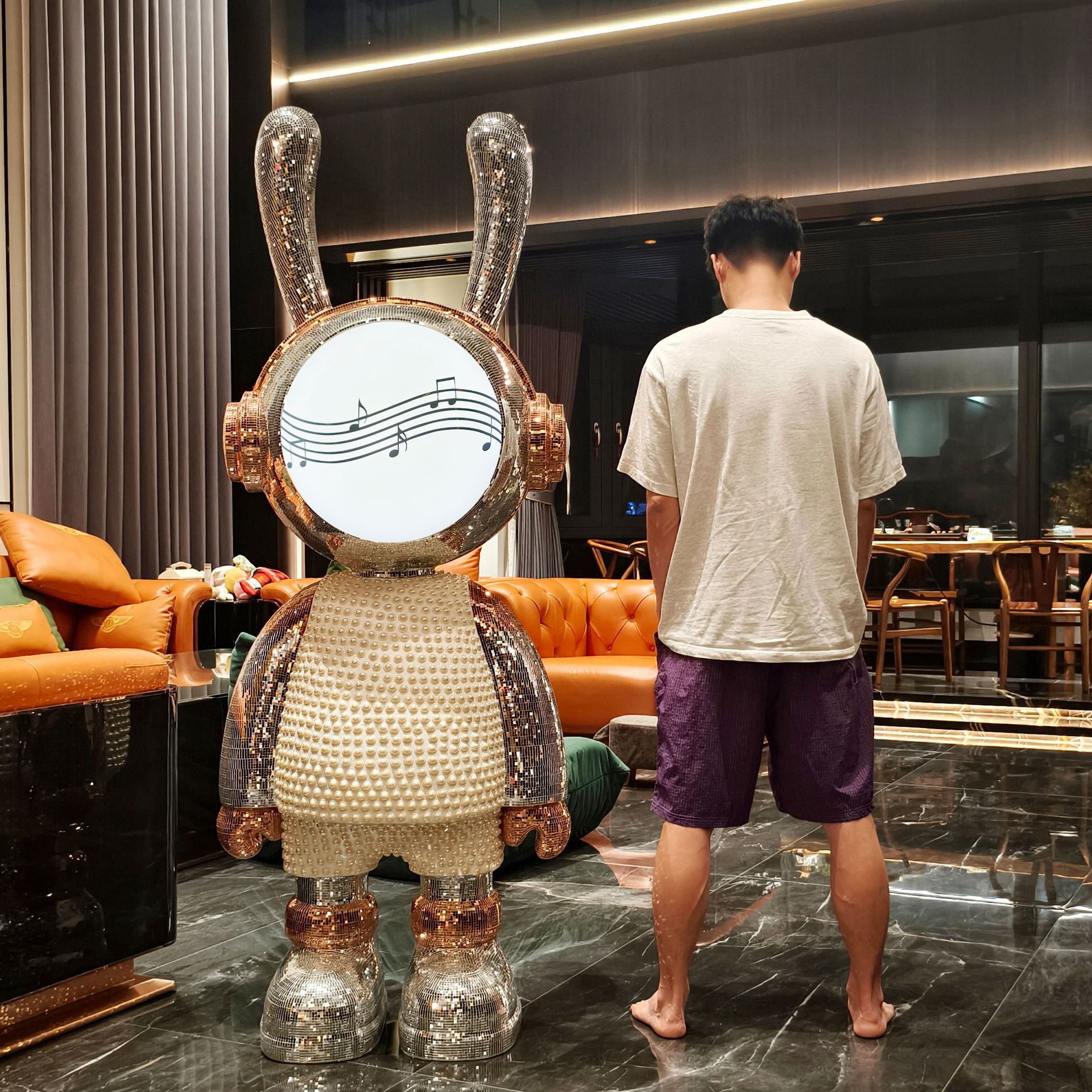 网红大熊造型带蓝牙音响大型落地客厅摆件电视柜酒店别墅家居装饰