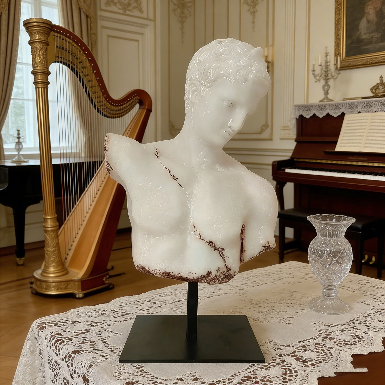北欧复古人物轻奢树脂雕塑摆件家居客厅卧室样板房装修设计大摆件