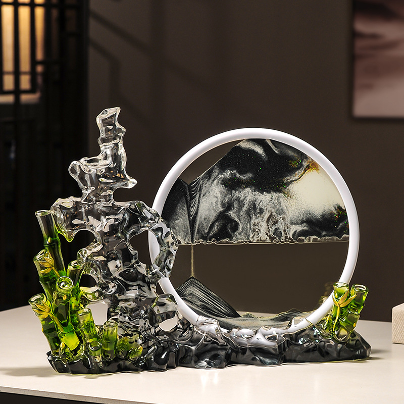 节节高升流沙画摆件高档客厅玄关电视机柜办公室高级感现代简约