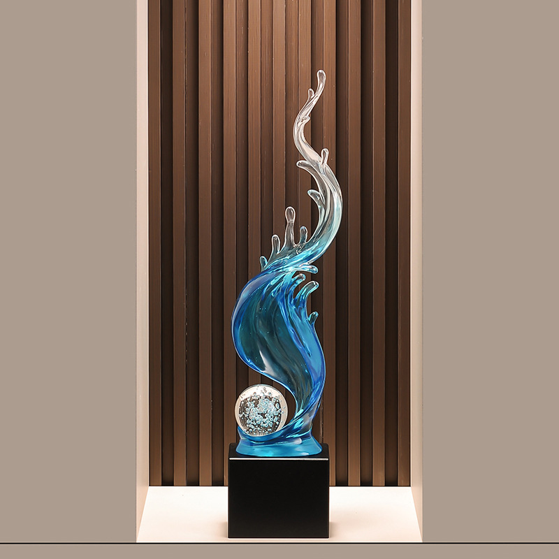 入户玄关风生水起竖高摆件客厅电视机柜办公室轻奢高档家居装饰品